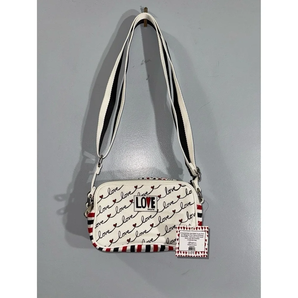 Brighton Love Scroll canvas crossbody brand new with tags guitar strap hearts